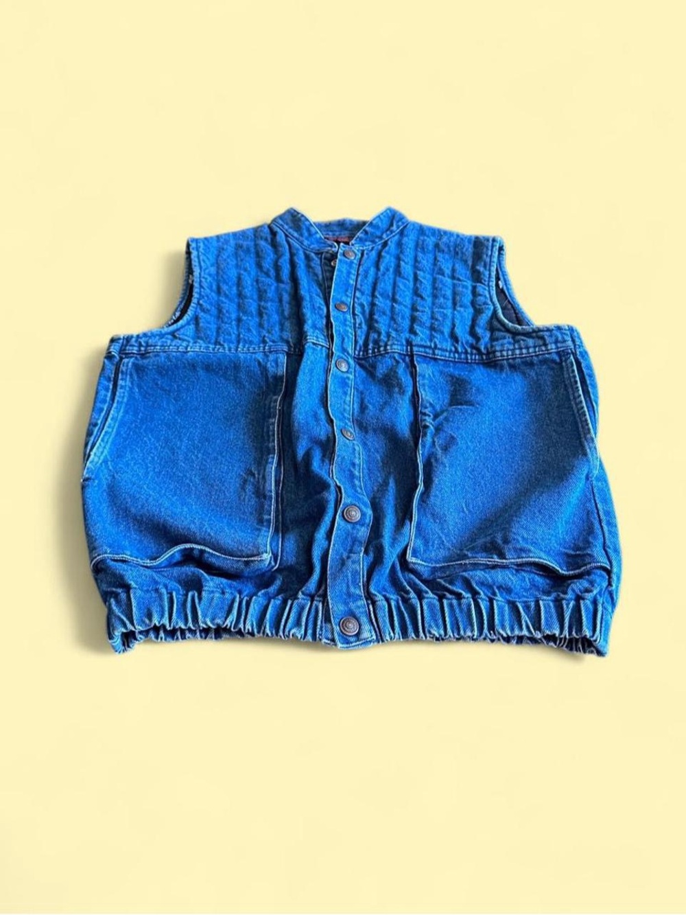 Vintage Jean Michele Paris Denim Bomber Vest Blue Women’s Size M